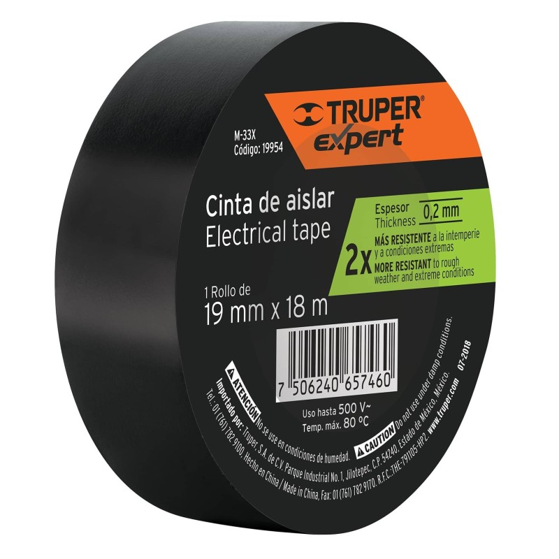 Cinta de Aislar 19mm X 18M, Truper Expert