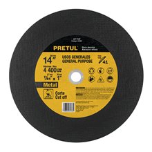 Disco Corte Metal 14" Tipo 41 Uso Gral. Pretul