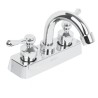 Mezcladora Plástico 4" Lavabo Cuello Curvo