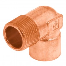 Conexiones de cobre, Codos 90°, cobre a rosca exterior