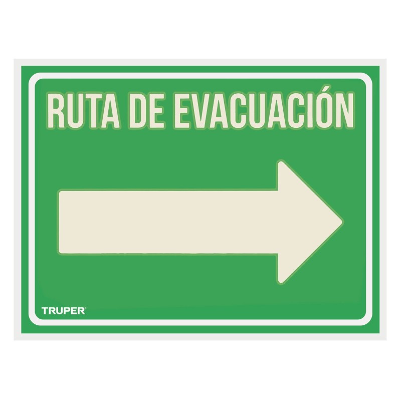 Letrero Señalización "Ruta Evacuación Derecha"