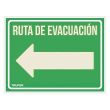 Letrero Señalización "Ruta Evacuación Izquierda"