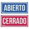 Letrero Señalización "Abierto/Cerrado"