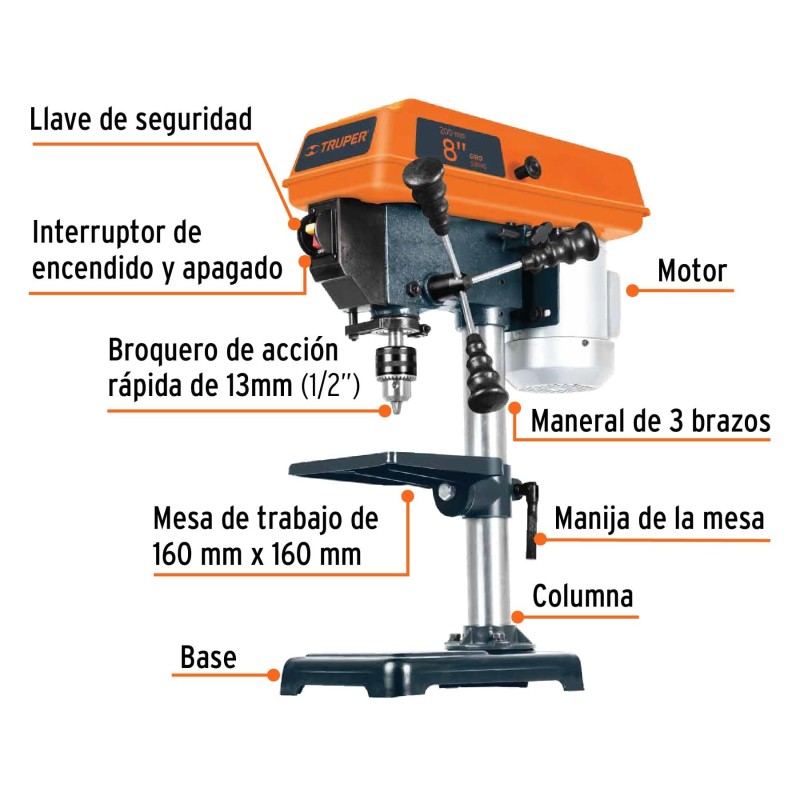 Taladro de Banco 1/2" X 8" 1/3 HP