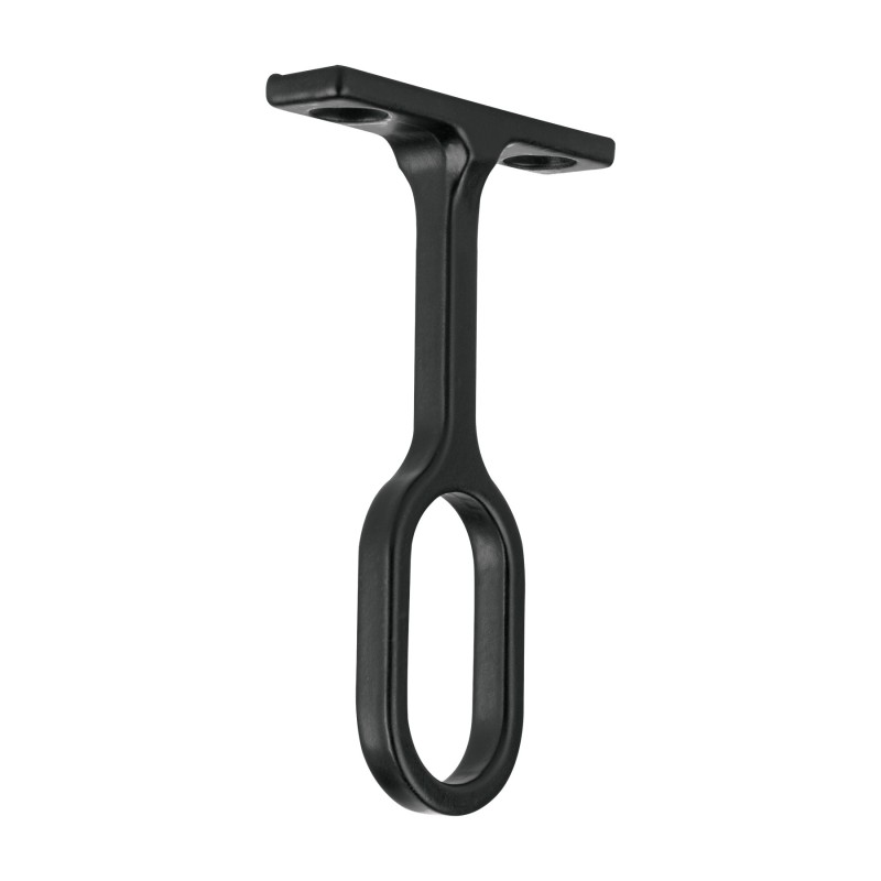 Soporte Negro para Tubo Ovalado de Closet Hermex