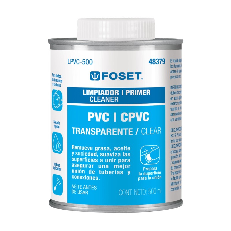 Limpiador para Pvc Y Cpvc En Lata 500ml Foset